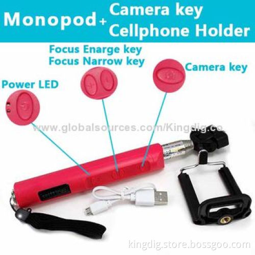 Bluetooth extensible monopod for iOS and Android cellphone and pad